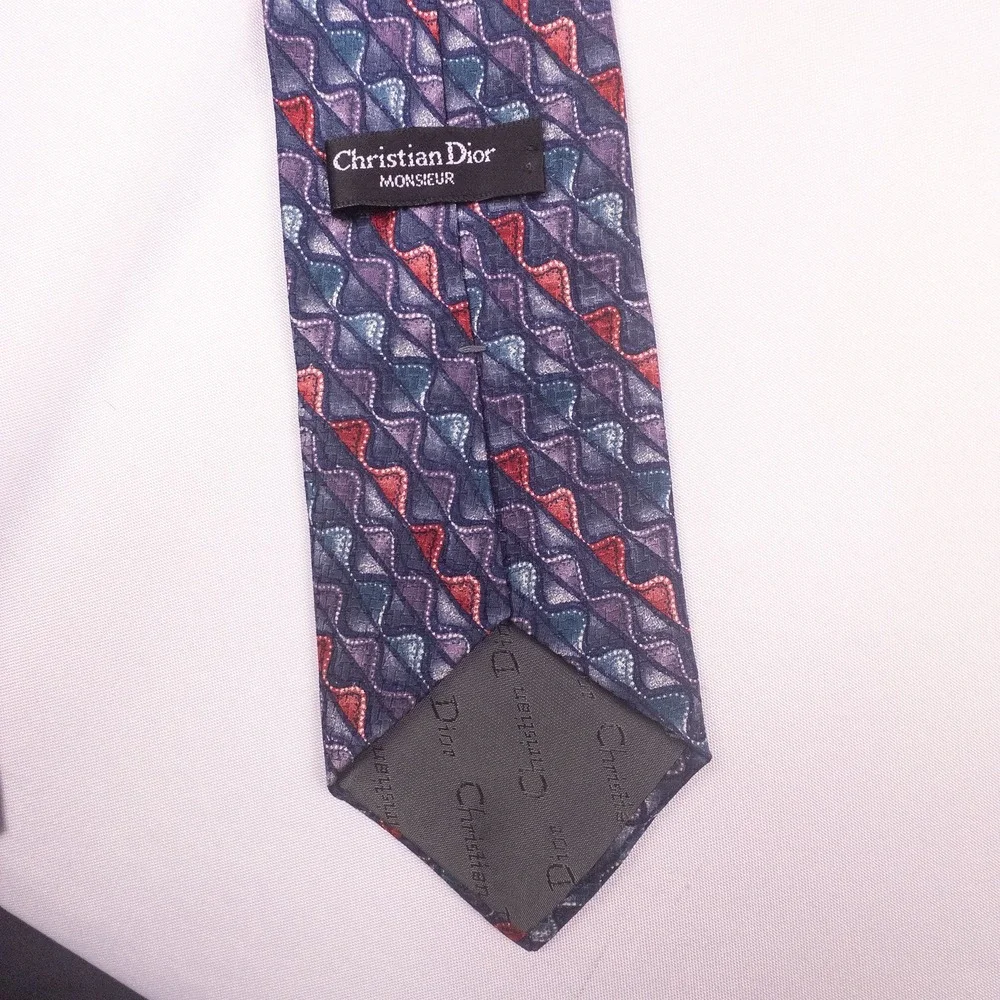 Christian Dior Monsieur Silk‎ Geometric Neck Tie Men's 58